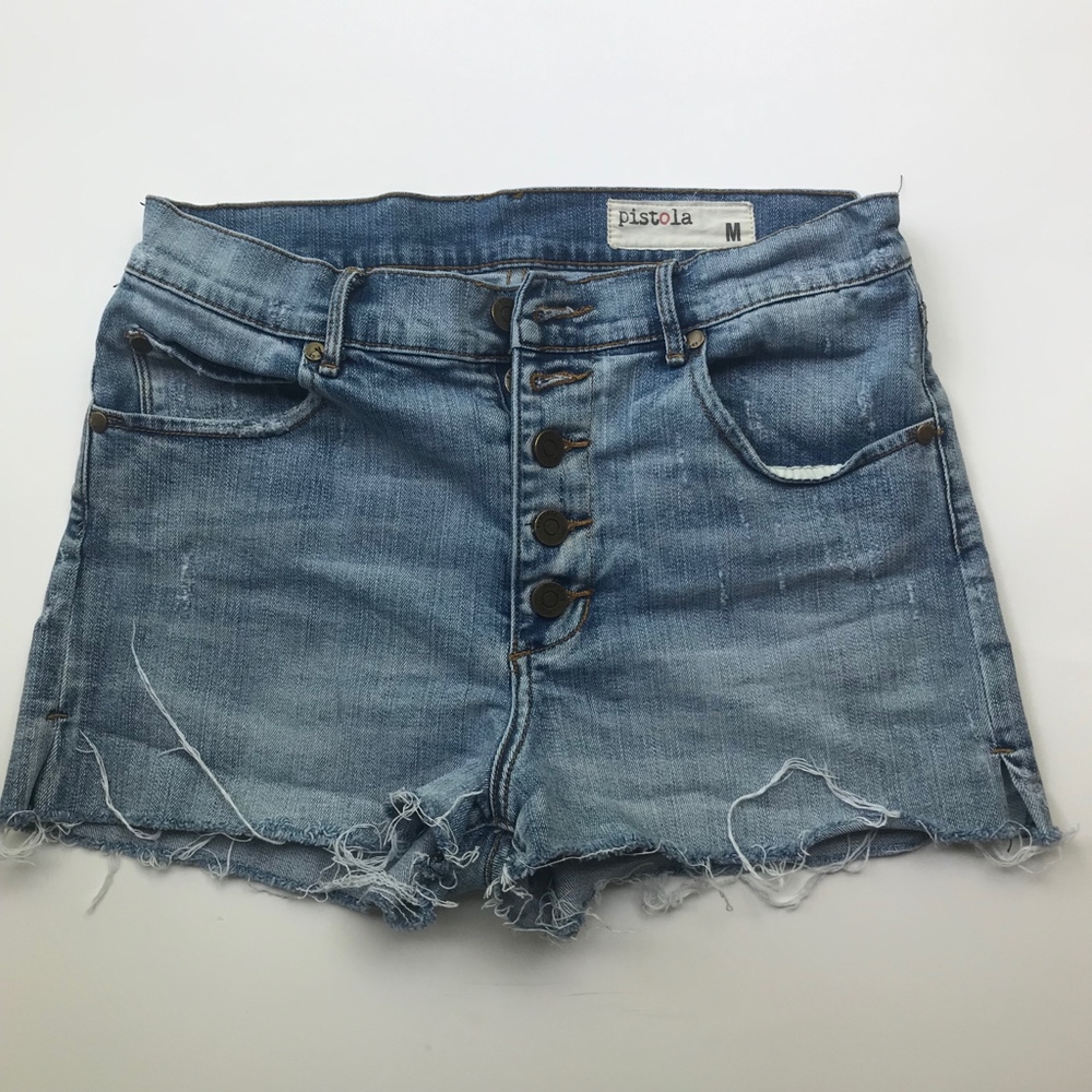 PISTOLA  Casual Button Closure Denim Jean Shorts